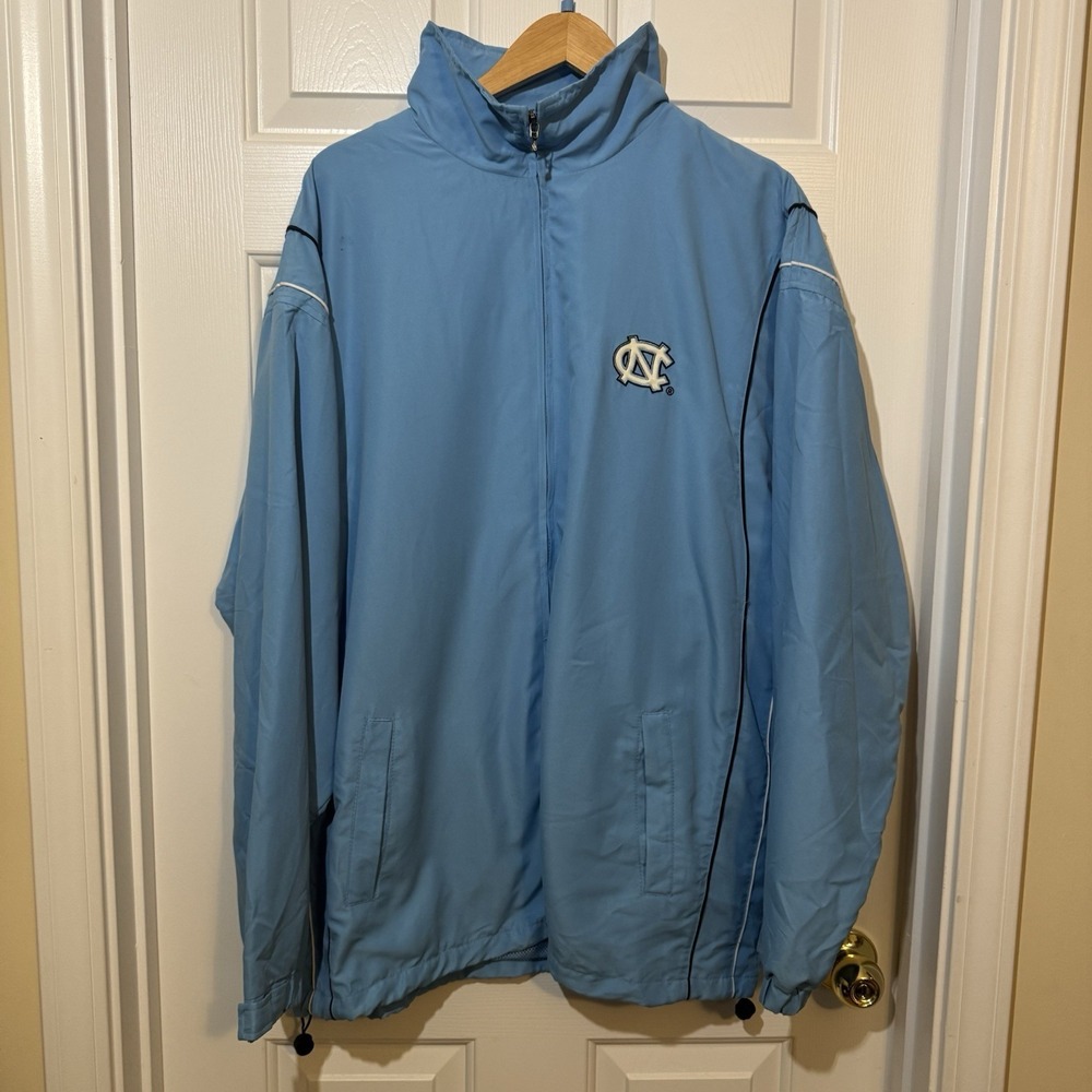 University Of North Carolina Warm Up‎ Full Zip Wind Breaker L *See Description